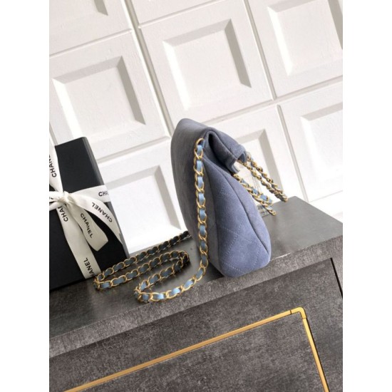 Repliche Borsa tote pieghevole Diana Chanel scamosciata piccola/media/grande Blu Imitazioni False Outlet Online