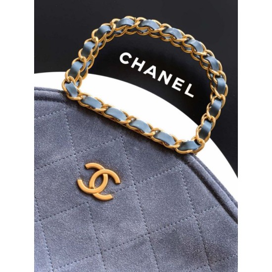 Repliche Borsa tote pieghevole Diana Chanel scamosciata piccola/media/grande Blu Imitazioni False Outlet Online
