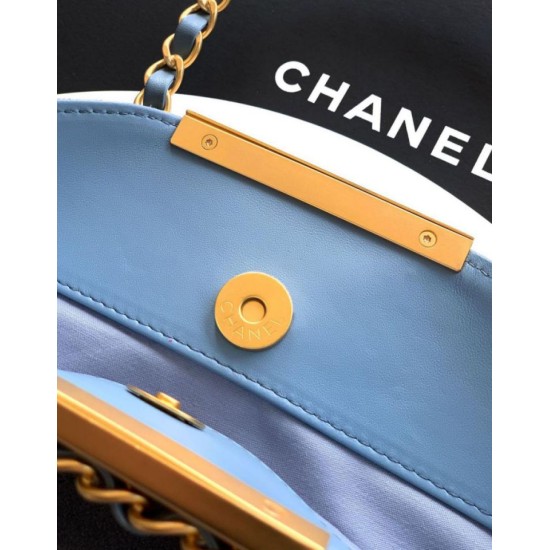 Repliche Borsa tote pieghevole Diana Chanel scamosciata piccola/media/grande Blu Imitazioni False Outlet Online