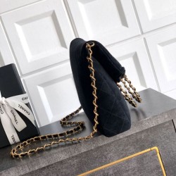 Repliche Borsa tote pieghevole Diana Chanel scamosciata piccola/media/grande Nero Imitazioni False Outlet Online