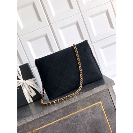 Repliche Borsa tote pieghevole Diana Chanel scamosciata piccola/media/grande Nero Imitazioni False Outlet Online