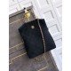 Repliche Borsa tote pieghevole Diana Chanel scamosciata piccola/media/grande Nero Imitazioni False Outlet Online