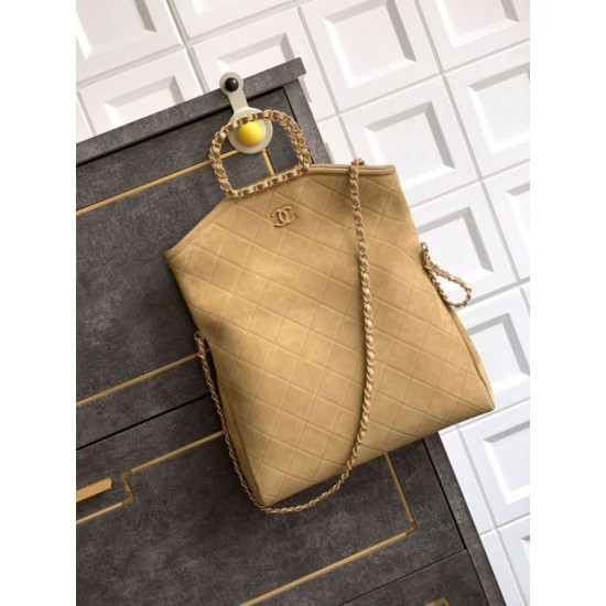 Repliche Borsa tote pieghevole Diana Chanel scamosciata piccola/media/grande marrone Imitazioni False Outlet Online