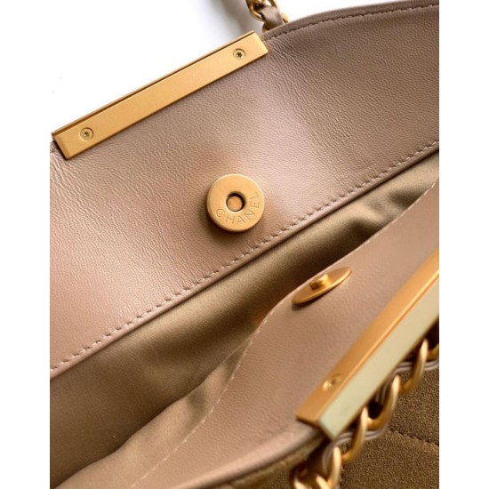 Repliche Borsa tote pieghevole Diana Chanel scamosciata piccola/media/grande marrone Imitazioni False Outlet Online