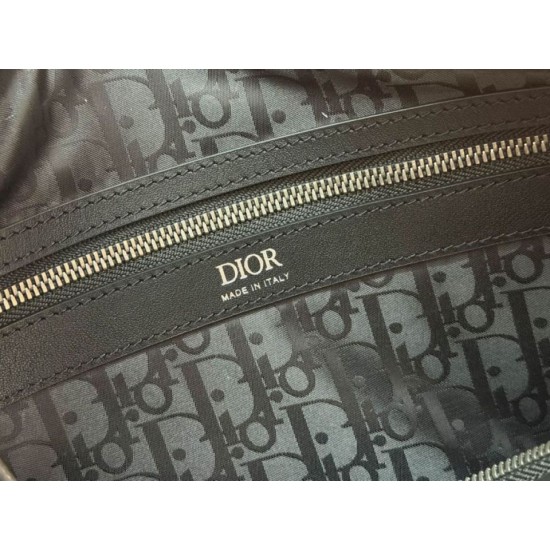 Repliche Borsa Hobo Dior Grande Dior Slider Zipped da uomo nera Imitazioni False Outlet Online