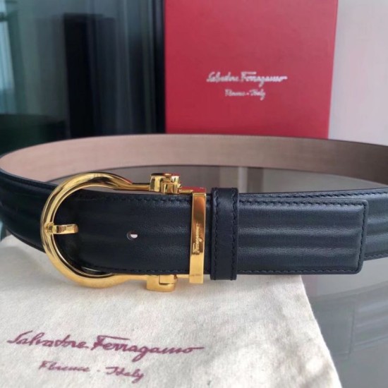 Qualità perfetta Replica Cintura da uomo Salvatore Ferragamo 3.5 cm con fibbia ad ardiglione squisita oro Nero Imitazioni Outlet Repliche Cintura da uomo Salvatore Ferragamo 3.5 cm con fibbia ad ardiglione squisita oro Nero Imitazioni False Outlet Online