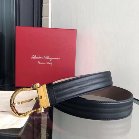 Qualità perfetta Replica Cintura da uomo Salvatore Ferragamo 3.5 cm con fibbia ad ardiglione squisita oro Nero Imitazioni Outlet Repliche Cintura da uomo Salvatore Ferragamo 3.5 cm con fibbia ad ardiglione squisita oro Nero Imitazioni False Outlet Online