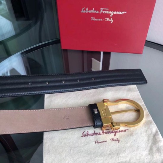 Qualità perfetta Replica Cintura da uomo Salvatore Ferragamo 3.5 cm con fibbia ad ardiglione squisita oro Nero Imitazioni Outlet Repliche Cintura da uomo Salvatore Ferragamo 3.5 cm con fibbia ad ardiglione squisita oro Nero Imitazioni False Outlet Online