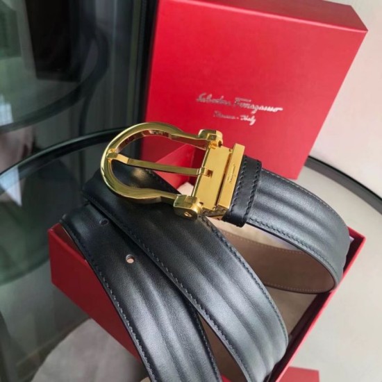 Qualità perfetta Replica Cintura da uomo Salvatore Ferragamo 3.5 cm con fibbia ad ardiglione squisita oro Nero Imitazioni Outlet Repliche Cintura da uomo Salvatore Ferragamo 3.5 cm con fibbia ad ardiglione squisita oro Nero Imitazioni False Outlet Online