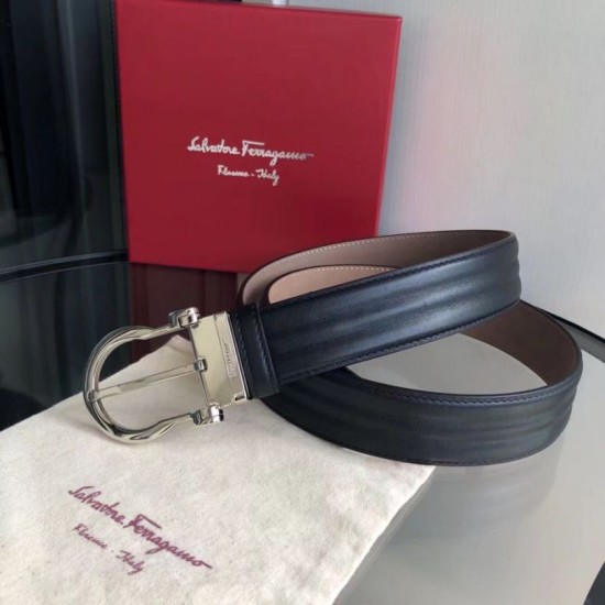 Qualità perfetta Replica Cintura da uomo Salvatore Ferragamo 3.5 cm con fibbia ad ardiglione squisita argento Nero Imitazioni Outlet Repliche Cintura da uomo Salvatore Ferragamo 3.5 cm con fibbia ad ardiglione squisita argento Nero Imitazioni False Outlet Online