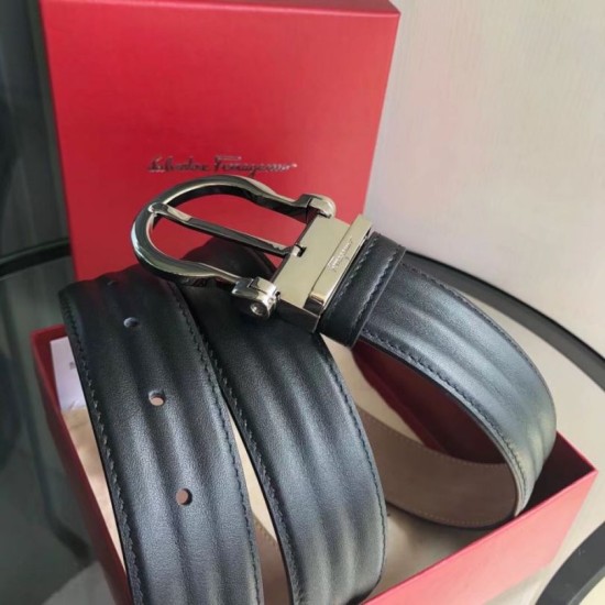 Qualità perfetta Replica Cintura da uomo Salvatore Ferragamo 3.5 cm con fibbia ad ardiglione squisita argento Nero Imitazioni Outlet Repliche Cintura da uomo Salvatore Ferragamo 3.5 cm con fibbia ad ardiglione squisita argento Nero Imitazioni False Outlet Online