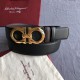 Repliche Cintura reversibile da uomo Salvatore Ferragamo da 3,5 cm con clip in metallo oro Nero Imitazioni False Outlet Online