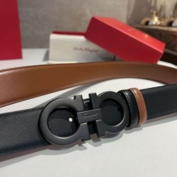Repliche Cintura da uomo Salvatore Ferragamo da 3.5 cm con fibbia nera Imitazioni False Outlet Online