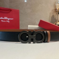 Repliche Cintura da uomo Salvatore Ferragamo da 3.5 cm con fibbia nera Imitazioni False Outlet Online
