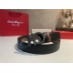 Repliche Cintura da uomo Salvatore Ferragamo da 3.5 cm con fibbia nera Imitazioni False Outlet Online