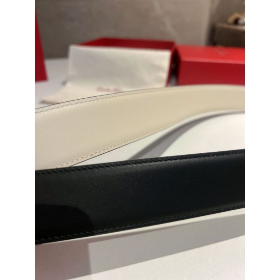Qualità perfetta Replica Cintura reversibile da uomo Salvatore Ferragamo da 3.5 cm con clip in metallo oro Nero/Bianco Imitazioni Outlet Repliche Cintura reversibile da uomo Salvatore Ferragamo da 3.5 cm con clip in metallo oro Nero/Bianco Imitazioni False Outlet Online