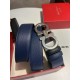 Repliche Cintura reversibile da uomo Salvatore Ferragamo da 3.5 cm con clip in metallo argento Nero/Blu Imitazioni False Outlet Online