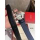Repliche Cintura reversibile da uomo Salvatore Ferragamo da 3.5 cm con clip in metallo argento Nero/Blu Imitazioni False Outlet Online