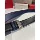 Repliche Cintura reversibile da uomo Salvatore Ferragamo da 3.5 cm con clip in metallo argento Nero/Blu Imitazioni False Outlet Online