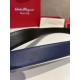 Repliche Cintura reversibile da uomo Salvatore Ferragamo da 3.5 cm con clip in metallo argento Nero/Blu Imitazioni False Outlet Online