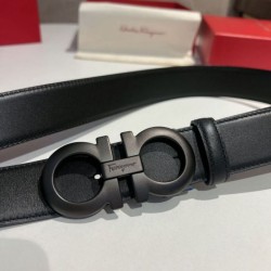 Repliche Cintura da uomo Salvatore Ferragamo da 3.5 cm con fibbia nero Imitazioni False Outlet Online