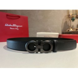 Repliche Cintura da uomo Salvatore Ferragamo da 3.5 cm con fibbia nero Imitazioni False Outlet Online