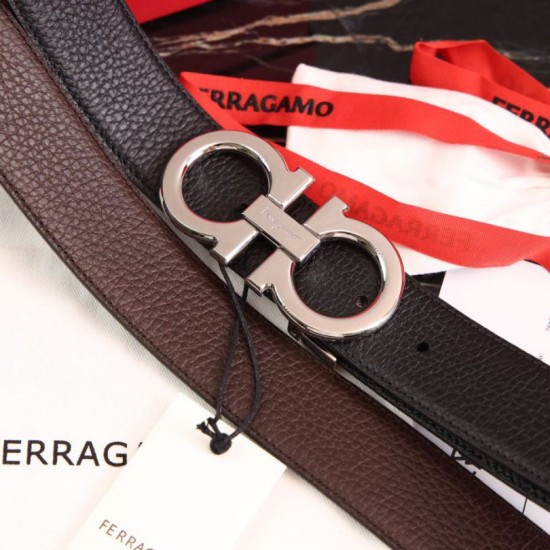 Qualità perfetta Replica Cintura reversibile da uomo Salvatore Ferragamo da 3,5 cm con fibbia in acciaio Nero/caffè Imitazioni Outlet Repliche Cintura reversibile da uomo Salvatore Ferragamo da 3,5 cm con fibbia in acciaio Nero/caffè Imitazioni False Outlet Online