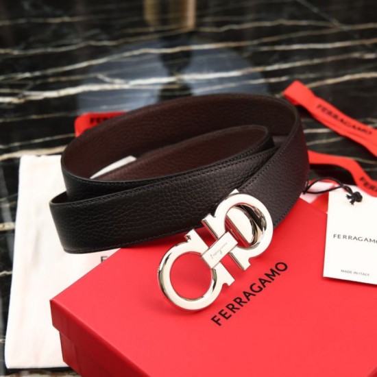 Qualità perfetta Replica Cintura reversibile da uomo Salvatore Ferragamo da 3,5 cm con fibbia in acciaio Nero/caffè Imitazioni Outlet Repliche Cintura reversibile da uomo Salvatore Ferragamo da 3,5 cm con fibbia in acciaio Nero/caffè Imitazioni False Outlet Online