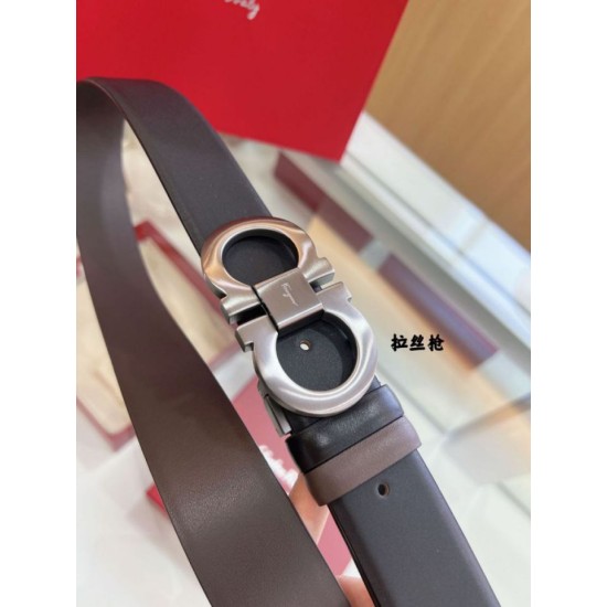 Qualità perfetta Replica Cintura reversibile da uomo Salvatore Ferragamo da 3,5 cm con fibbia a ferro di cavallo a doppio anello Imitazioni Outlet Repliche Cintura reversibile da uomo Salvatore Ferragamo da 3,5 cm con fibbia a ferro di cavallo a doppio anello Imitazioni False Outlet Online