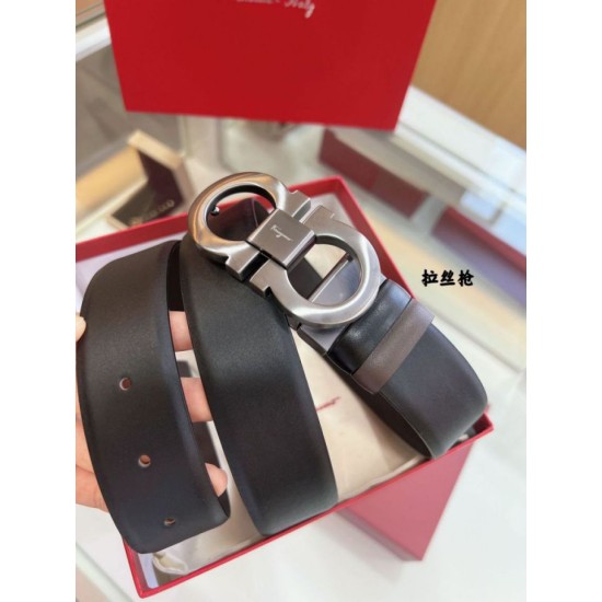 Qualità perfetta Replica Cintura reversibile da uomo Salvatore Ferragamo da 3,5 cm con fibbia a ferro di cavallo a doppio anello Imitazioni Outlet Repliche Cintura reversibile da uomo Salvatore Ferragamo da 3,5 cm con fibbia a ferro di cavallo a doppio anello Imitazioni False Outlet Online