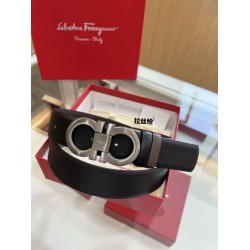 Repliche Cintura reversibile da uomo Salvatore Ferragamo da 3,5 cm con fibbia a ferro di cavallo a doppio anello Imitazioni False Outlet Online