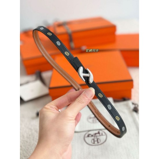 Repliche cintura Hermes Donna My H e reversibile Hermès sur Mer 13 mm Nero/marrone Imitazioni False Outlet Online