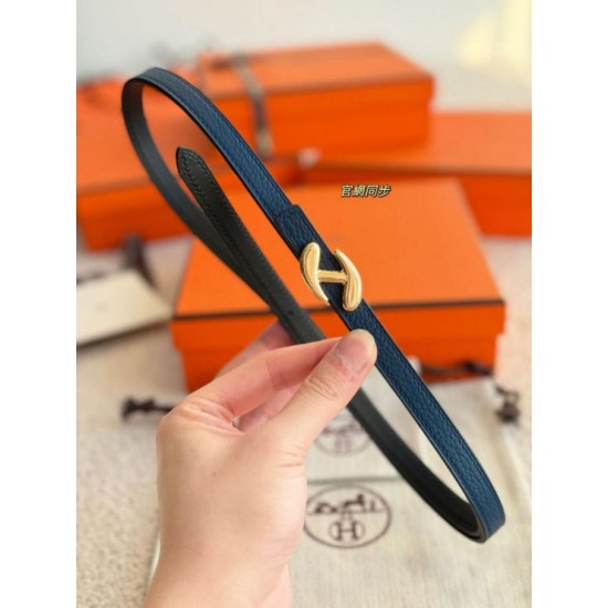Repliche cintura Hermes Donna My H e reversibile Hermès sur Mer 13 mm Blu/Nero Imitazioni False Outlet Online