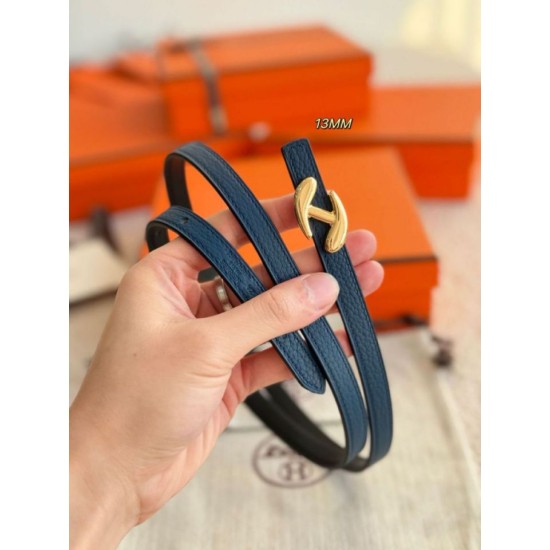 Repliche cintura Hermes Donna My H e reversibile Hermès sur Mer 13 mm Blu/Nero Imitazioni False Outlet Online