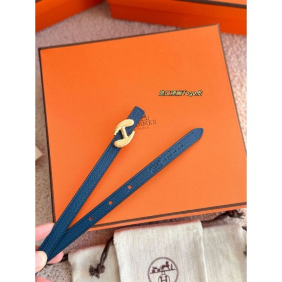 Repliche cintura Hermes Donna My H e reversibile Hermès sur Mer 13 mm Blu/Nero Imitazioni False Outlet Online