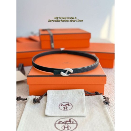 Repliche cintura Hermes Donna My H e Hermès sur Mer 13 mm Nero Imitazioni False Outlet Online