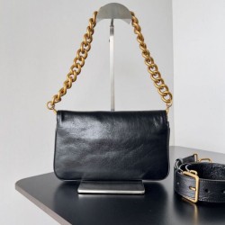 Miglior sito Replica Borsa a tracolla Balenciaga BB con patta morbida e finiture dorate Imitazioni Outlet Online