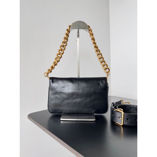 Miglior sito Replica Borsa a tracolla Balenciaga BB con patta morbida e finiture dorate Imitazioni Outlet Online