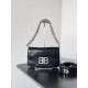 Miglior sito Replica Borsa a tracolla Balenciaga BB con patta morbida e finiture argentate Imitazioni Outlet Online