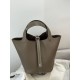 Miglior sito Replica Borsa Hermes Picotin Lock 18/22 Etoupe grigia hardware argentato Imitazioni Outlet Online