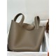 Miglior sito Replica Borsa Hermes Picotin Lock 18/22 Etoupe grigia hardware argentato Imitazioni Outlet Online