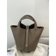 Miglior sito Replica Borsa Hermes Picotin Lock 18/22 Etoupe grigia hardware argentato Imitazioni Outlet Online