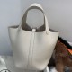 Miglior sito Replica Borsa Hermes Picotin Lock 18/22 Etoupe beige hardware argentato Imitazioni Outlet Online