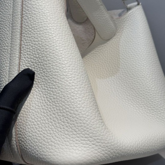 Miglior sito Replica Borsa Hermes Picotin Lock 18/22 Etoupe beige hardware argentato Imitazioni Outlet Online