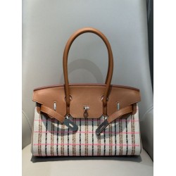 Miglior sito Replica Borse a tracolla Hermès Birkin 29 in tela Toile H ricamata Marrone Imitazioni Outlet Online