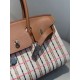 Miglior sito Replica Borse a tracolla Hermès Birkin 29 in tela Toile H ricamata Marrone Imitazioni Outlet Online