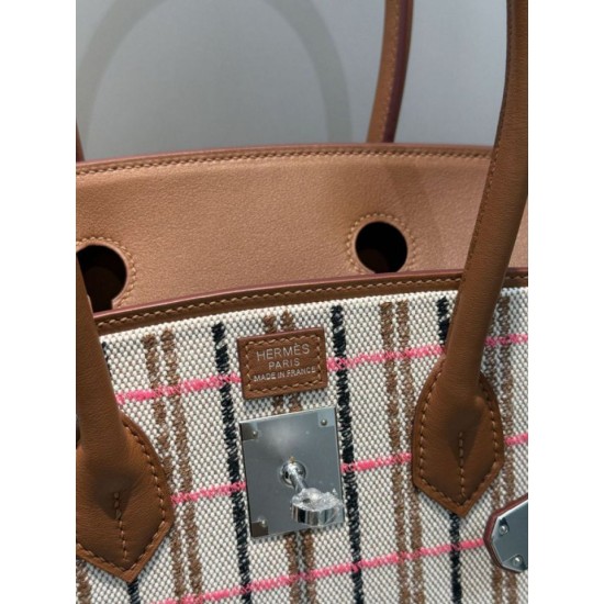 Miglior sito Replica Borse a tracolla Hermès Birkin 29 in tela Toile H ricamata Marrone Imitazioni Outlet Online