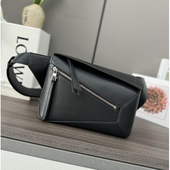 Miglior sito Replica Marsupio classico piccolo Puzzle Edge Loewe Nero Imitazioni Outlet Online