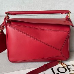 Miglior sito Replica Borsa Loewe Featherlight Puzzle piccola Rosso Imitazioni Outlet Online