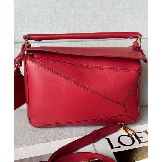 Miglior sito Replica Borsa Loewe Featherlight Puzzle piccola Rosso Imitazioni Outlet Online